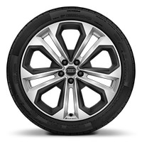 Jantes en aluminium coul&eacute; Audi Sport 8,5 x 20 &agrave; 5 double branches Modul design, &eacute;l&eacute;ments en gris mat, pneus 255/40 R20