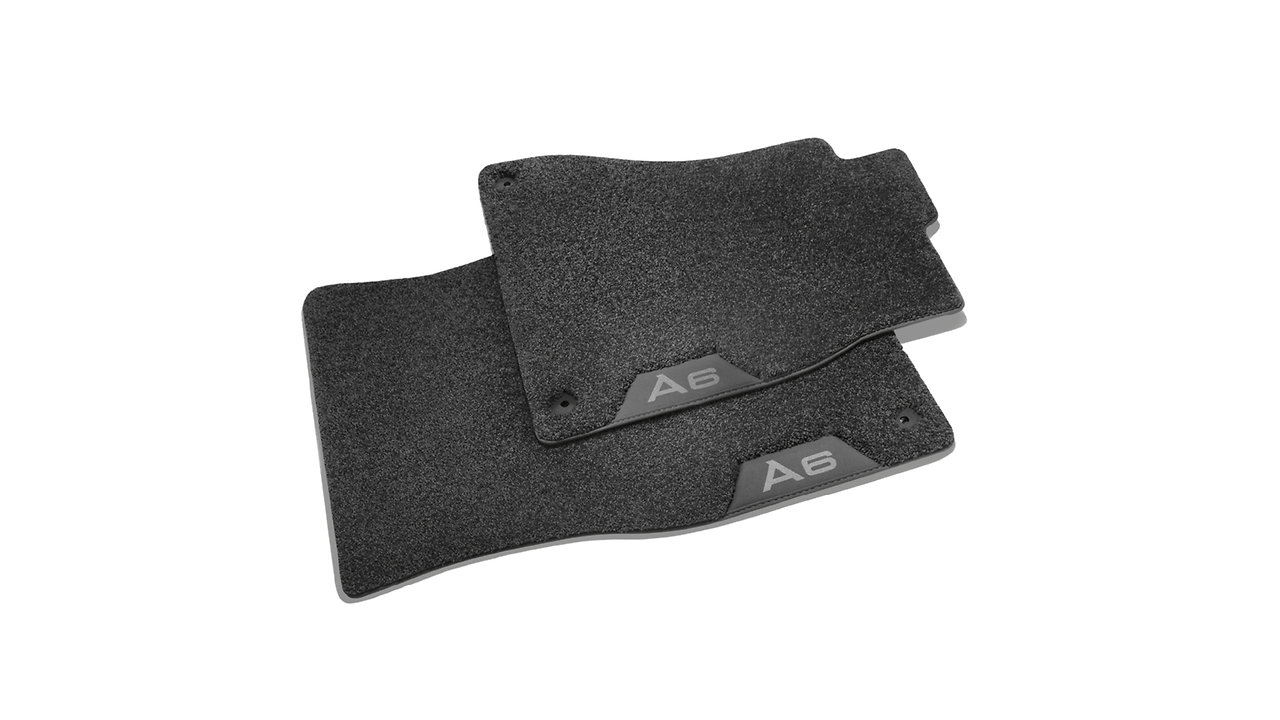 Deep-pile textile floor mats, for the rear, black