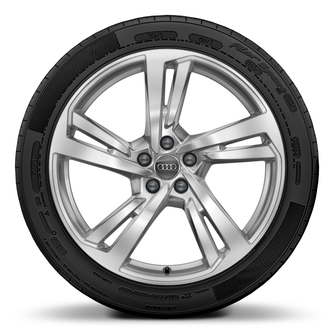 Rodas de alum&iacute;nio fundido em design de 5 bra&ccedil;os duplos (design S), 8,5J x 20 com pneus 255/40 R20