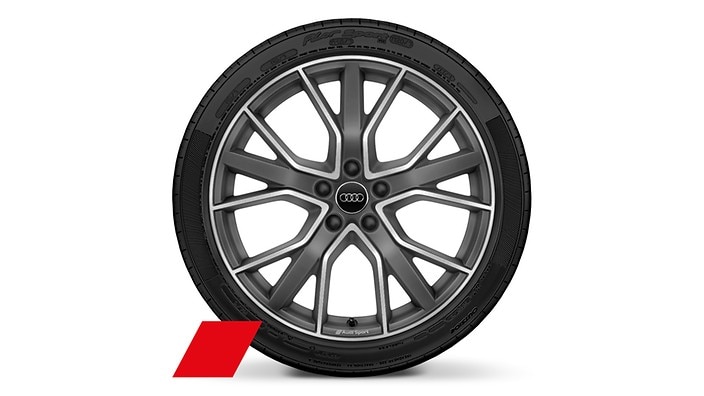 19" 5-V spoke star design, matte titanium wheels