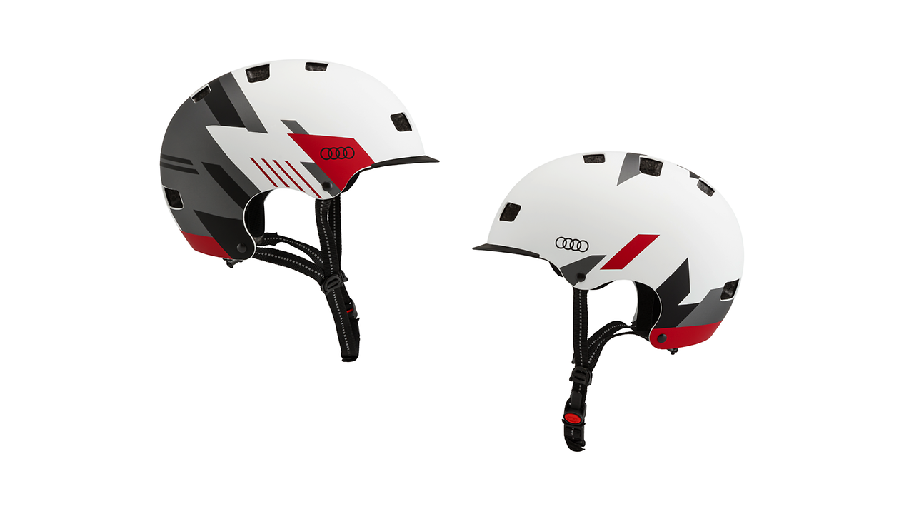 Helm für E-Scooter und Fahrrad, weißes Design, Größe M