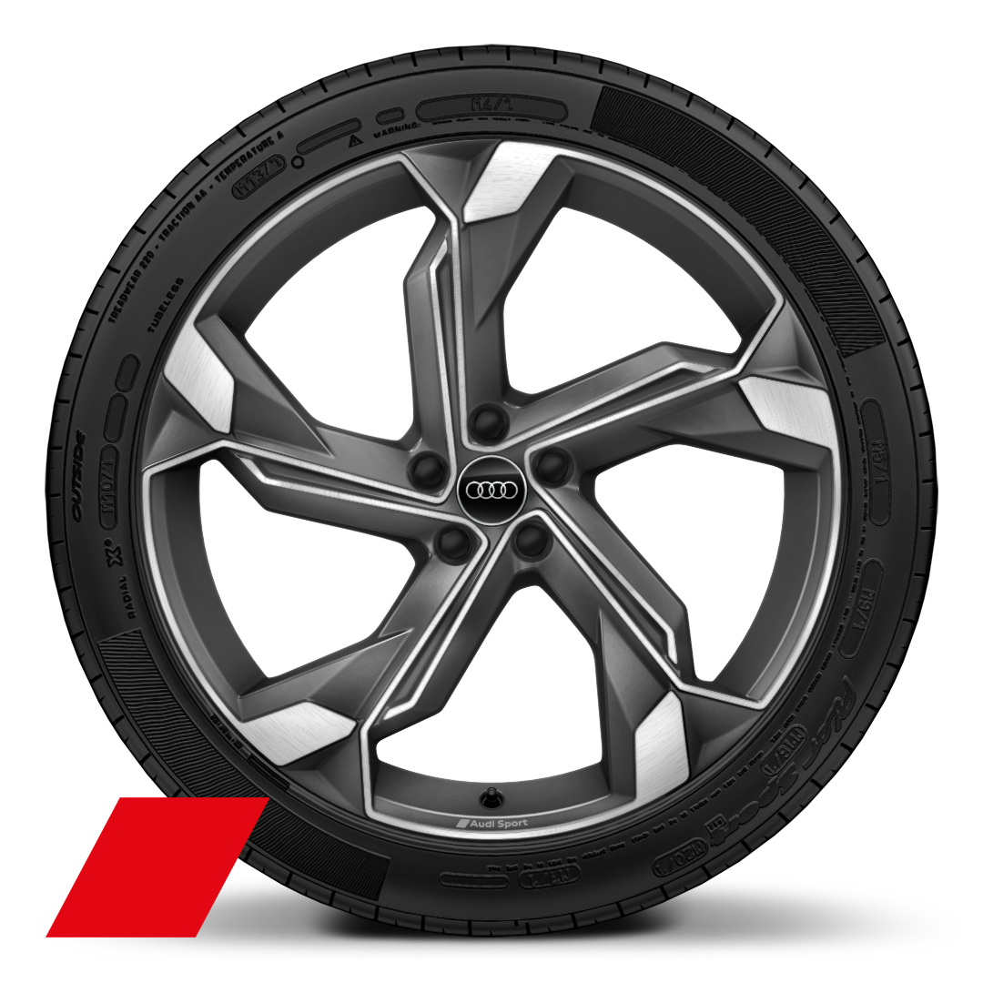 22&quot; x 10.5J &apos;5-arm-interference design&apos; Titanium grey Audi Sport alloy wheels with 285/35 R 22 tyres