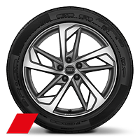 Jantes de liga leve Audi Sport 8,5J x 19, com 5 bra&ccedil;os trapezoidal mate tit&acirc;nio com pneus 255/45 R19