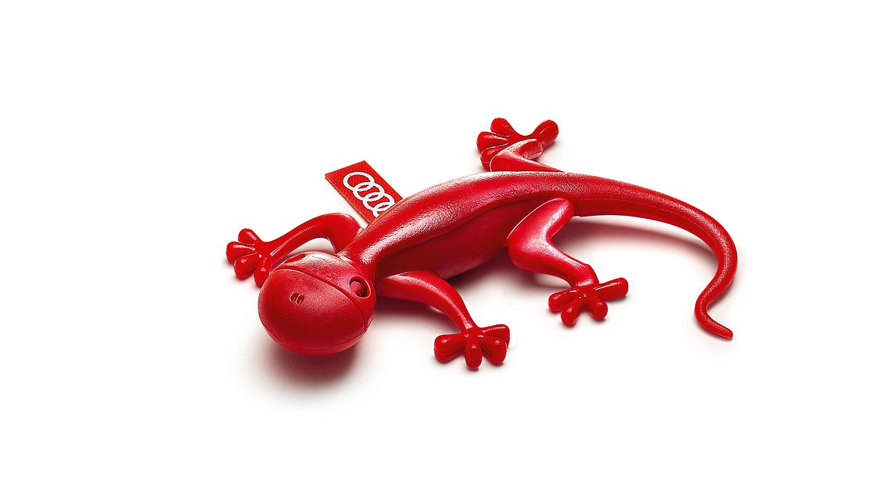 Air freshener gecko, red, herby floral
