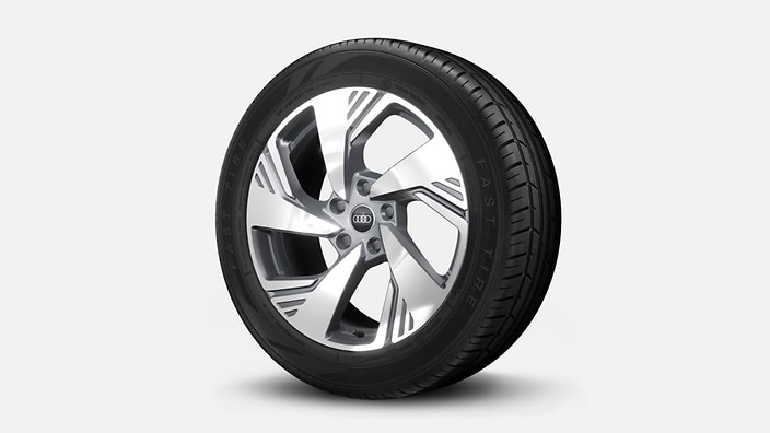 20" 5-arm structure design graphite gray wheels with 20" all-season runflat tires