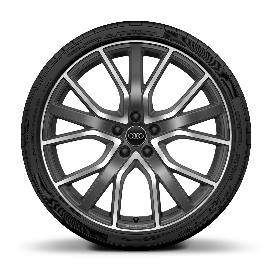 Jantes de liga leve Audi Sport 20" com 5 raios em V, em Tit&acirc;nio mate e pneus 255/40 R20