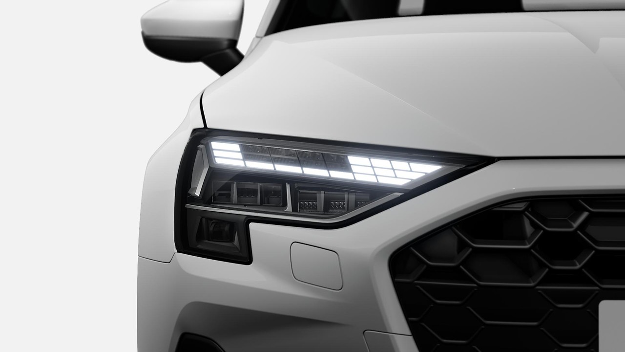 LED headlights and LED rear lights with dynamic turn signal in rear