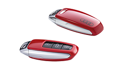 Накладка на ключ, красный (Tango Red), с кольцами Audi