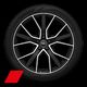 20" x 9.0J Audi Sport cast '5-V-spoke star' design gloss anthracite black alloy wheels, diamond turned with 265/40 R 20 tyres