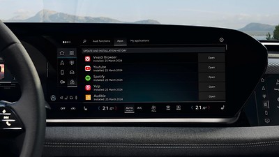 Audi Application Store i smartphone interface