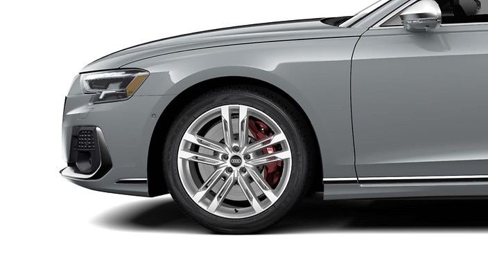 Brake calipers, painted in red