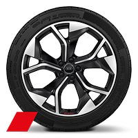 Audi Sport wheels, 5-Y-spoke rotor style, Black, diamond-turned, 10.5J x 21, 285/40 R21 tires