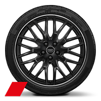Obręcze kół ze stopów metali lekkich Audi Sport 8Jx19&quot;,  10 - ramienne, czarne z oponami 245/40 R19. 3-letnie ubezpieczenie opon w cenie.