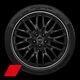 Jantes Audi Sport, 10 branches en Y, noir, finition brillante, 8,0Jx19, pneus 245/40 R19