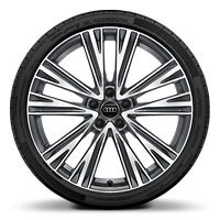 ‭20” x 8.5J ‘5-V-spoke’ design, contrasting grey, partly polished alloy wheels with 255/40 R20 tyres