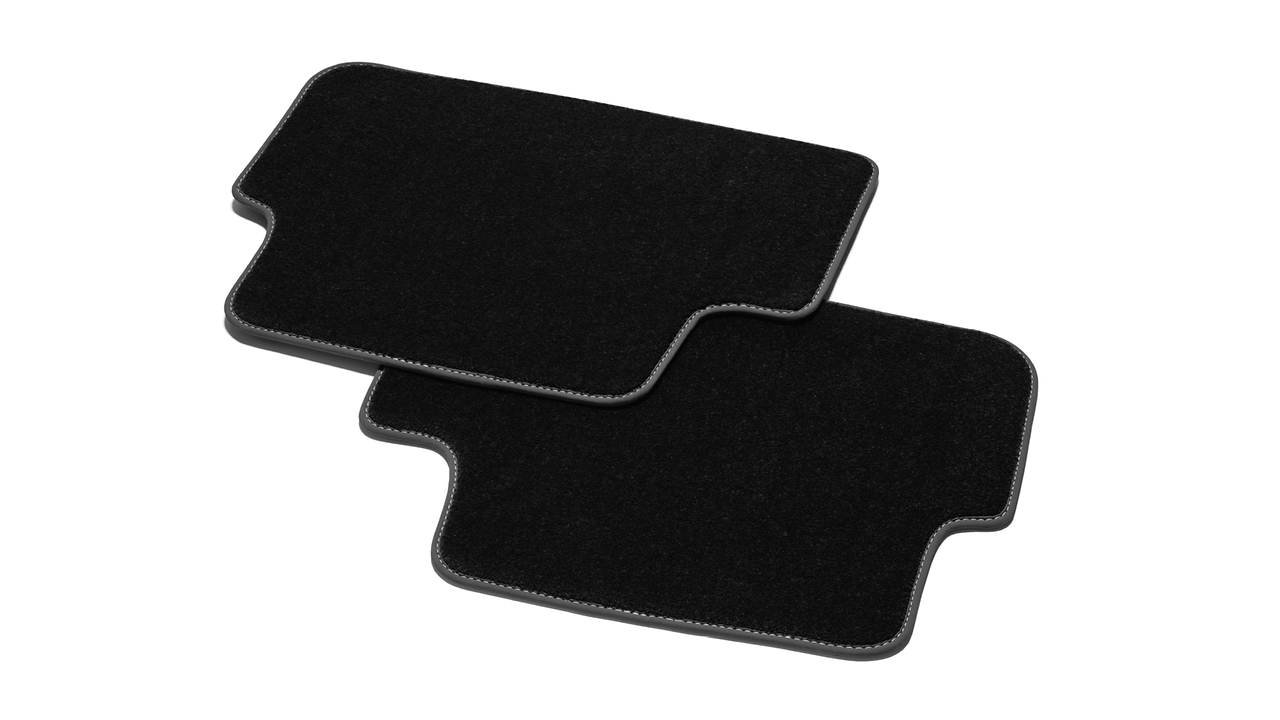 Premium textile floor mats, for the rear, black/steel grey