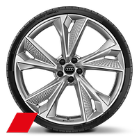 Cerchi in lega di alluminio Audi Sport a 5 razze a V design strutturato 10.5 J x 22, con pneumatici 285/30 R22 101Y XL