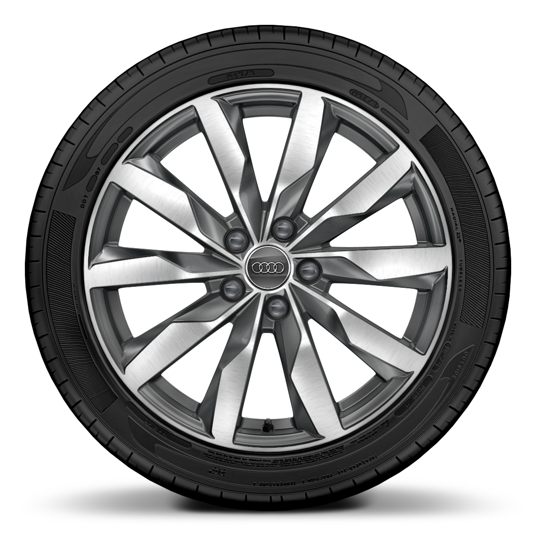 Wheels, 10-spoke dynamic style, Graphite Gray, diamond-turned, 8.0J x 18, 245/40 R18 tires