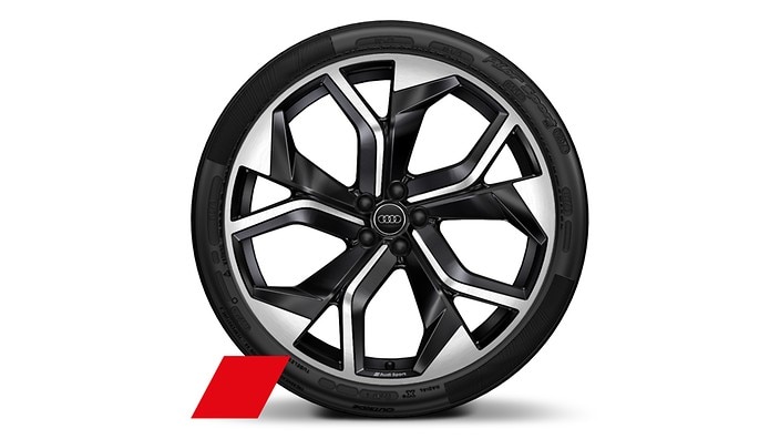 23" Audi Sport 5-Y-spoke rotor design cast aluminum wheels, antracite finish with summer tires