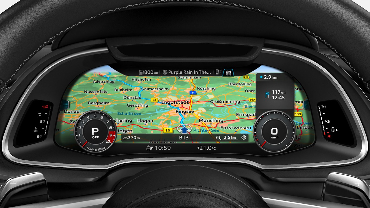MMI® navigation plus with MMI touch navigation system integrated in the 12.3&quot; Audi virtual cockpit