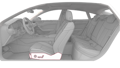 Bases dos bancos revestidas de couro Audi exclusive