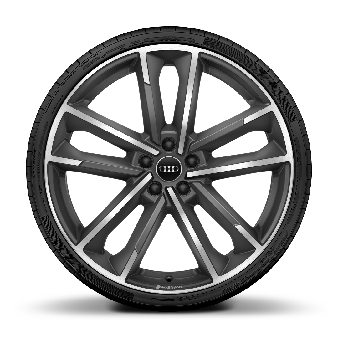 Jantes de liga leve Audi Sport 21" com 5 bra&ccedil;os duplos, em Tit&acirc;nio mate e pneus 255/35 R21