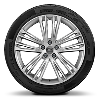 Rodas de alum&iacute;nio fundido em design V de 5 raios duplos, 8,5J x 20 com pneus 255/40 R20