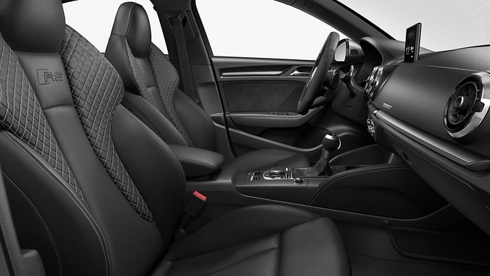 Leatherette-wrapped center console and door armrests