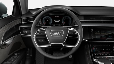 Heated 4-spoke, leather-wrapped multifunction steering wheel with shift paddles