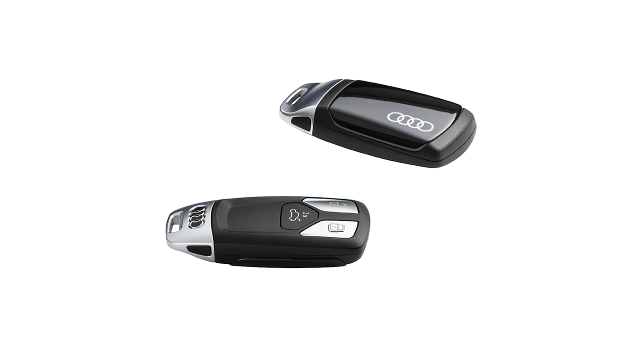 Key cover myth black, with Audi rings, for keys without chrome clip