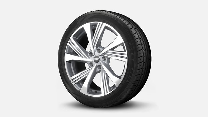 Wheels, 5-V-spoke structure, Graphite Gray, gloss turned finish, 9.0J|10.0J x 21, 255/45|285/40 R21 tires