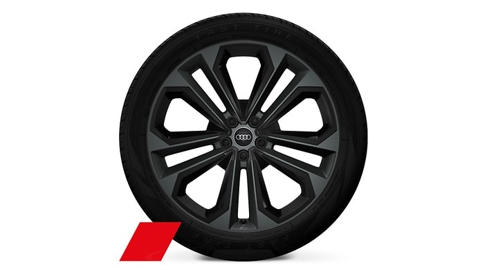 21” 5-double-spoke modular design, grey silk matte finish wheels