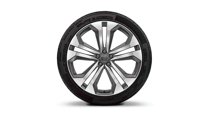 22" 5-twin-arm design bi-color wheels