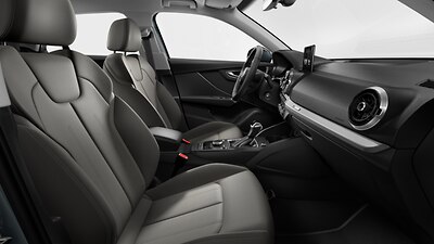 Bancos dianteiros desportivos com estofos em combina&ccedil;&atilde;o couro/couro sint&eacute;tico cinzento