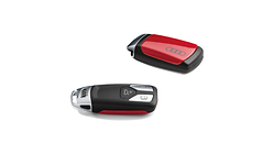 Couvre-clé rouge tango avec anneaux Audi, pour clés sans fermoir chromé