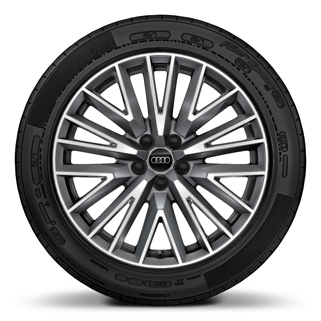 19&quot; x 7.0J &apos;20-spoke V&apos; design alloy wheels, contrasting grey, diamond cut finish, with 235/50 R 19 tyres