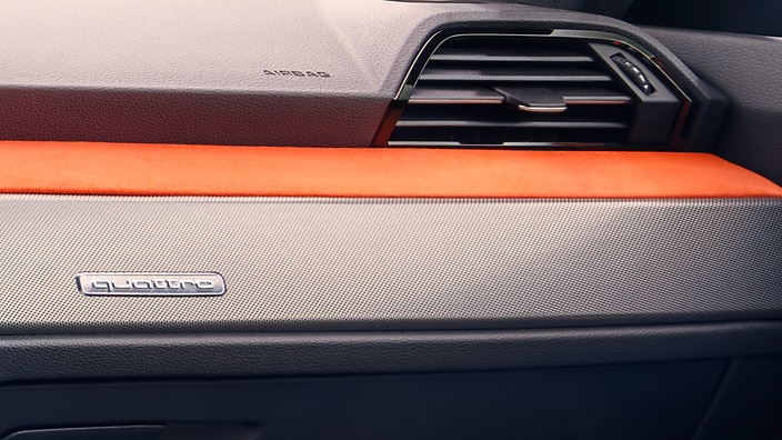 Interior elements in Alcantara, Orange