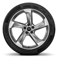Rodas de alum&iacute;nio fundido Audi Sport em design turbina de 5 bra&ccedil;os, est. plat., pol. torn., 8,5J x 20 pneus 255/40 R20