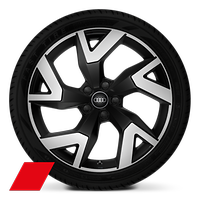 Velgen Audi Sport, 5-V-spaak, zwart, glansgedraaid, 7,5 J x 19, bandenmaat 225/40 R19