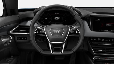 Sports contour leather-wrapped multi-function Plus steering wheel, w/ shift paddles, 3-spoke, flat-bottomed