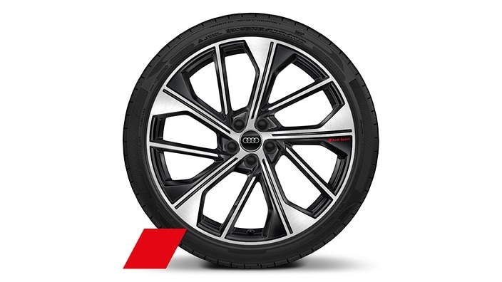21" 5-V-spoke offset design wheels, bi-color finish with summer tires