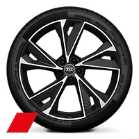 21" aluminiumfälgar, Audi Sport, 5-V-ekrad strukturdesign, antracitsvarta