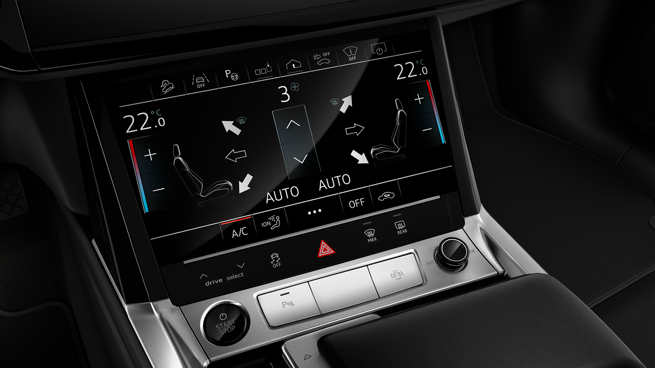 Control buttons in Gloss Black with haptic feedback and aluminum-look interior