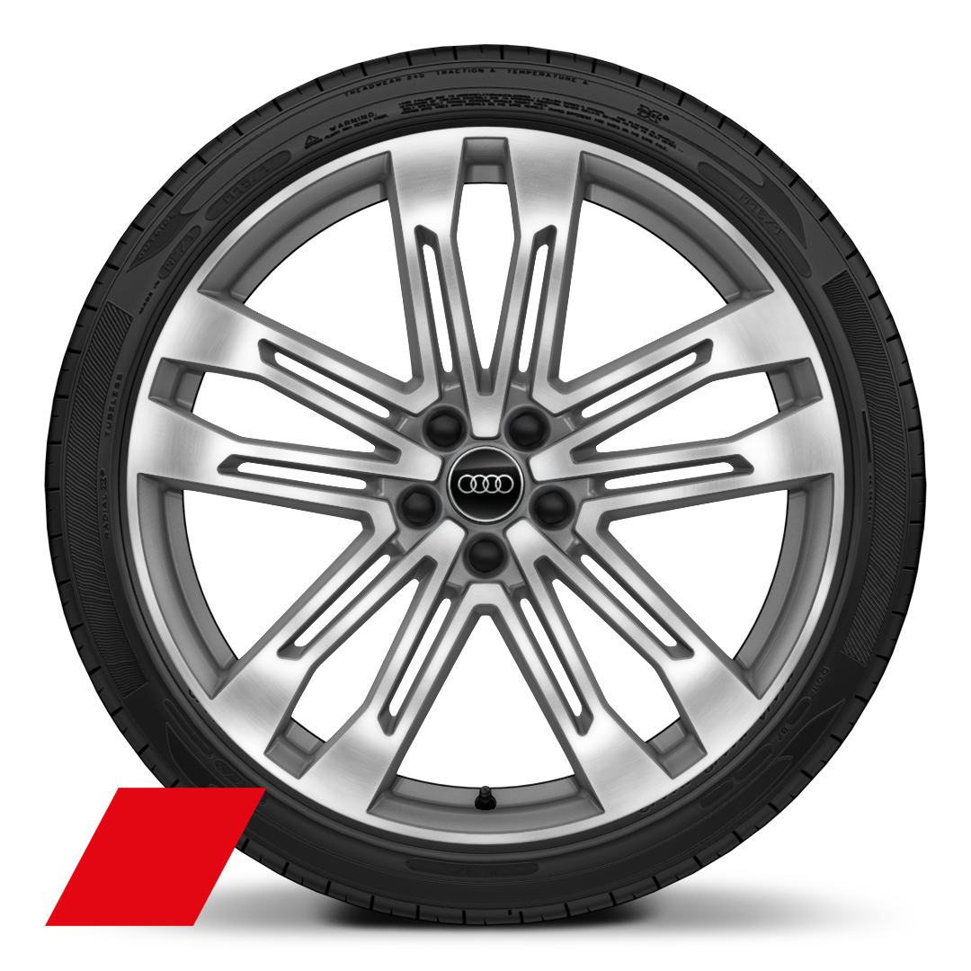 Alloy wheels, 5-double-spoke V-style (S style), Graphite Gray, diam.-turned, 8.5J x 21, 255/40 R21 tires
