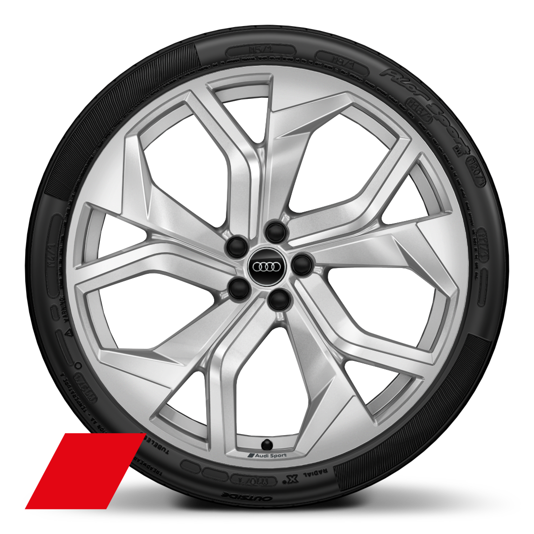 23&quot; x 10.5J &apos;5-Y-spoke rotor&apos; design Audi Sport alloy wheels in galvano silver with 295/35 R23 tyres
