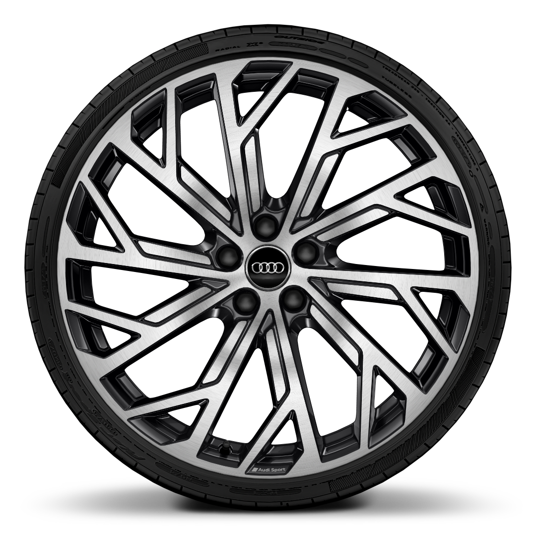 Rodas de alum&iacute;nio fundido Audi Sport em design Evo 10 raios em Y, Preto, poli. por torn., 9J x 21 pneus 265/35 R21