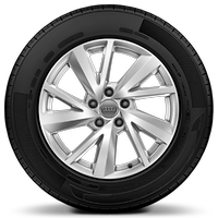 Rodas de alum&iacute;nio fundido em design V de 5 raios, tamanho 7J x 17 com pneus 215/55 R17