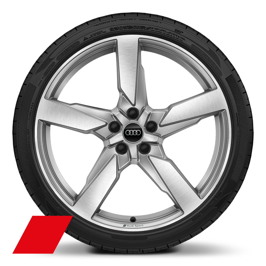 Cerchi Audi Sport, design a 5 razze poligonali, 8,5J x 21, pneumatici 255/40 R21
