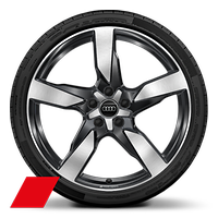 Jantes de liga leve Audi Sport 20" com 5 bra&ccedil;os poligonais, em preto antracite e pneus 255/40 R20