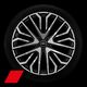 Cerchi Audi Sport, design S a più razze Nero Metallizzato, torniti lucidi, 10,0J x 23, pneumatici 285/35 R23